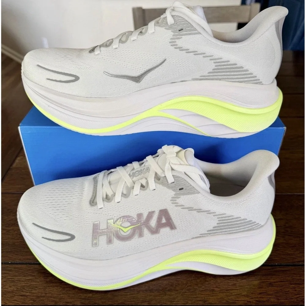 Hoka One One Skyward X 2 Women's 9.5 B White Metallic Running Shoes Training NWB